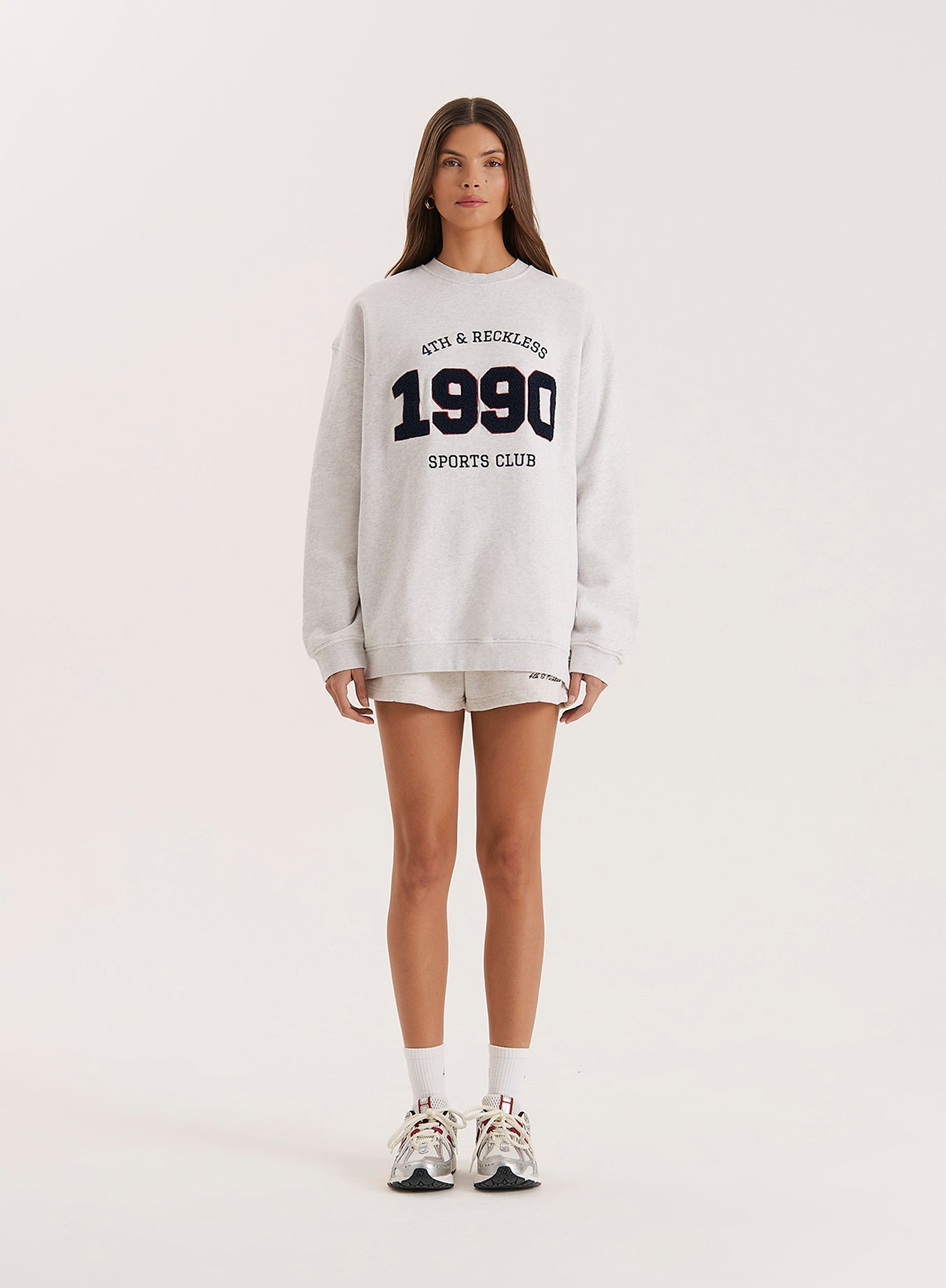 Grey 1990 Slogan Classic Longline Sweatshirt